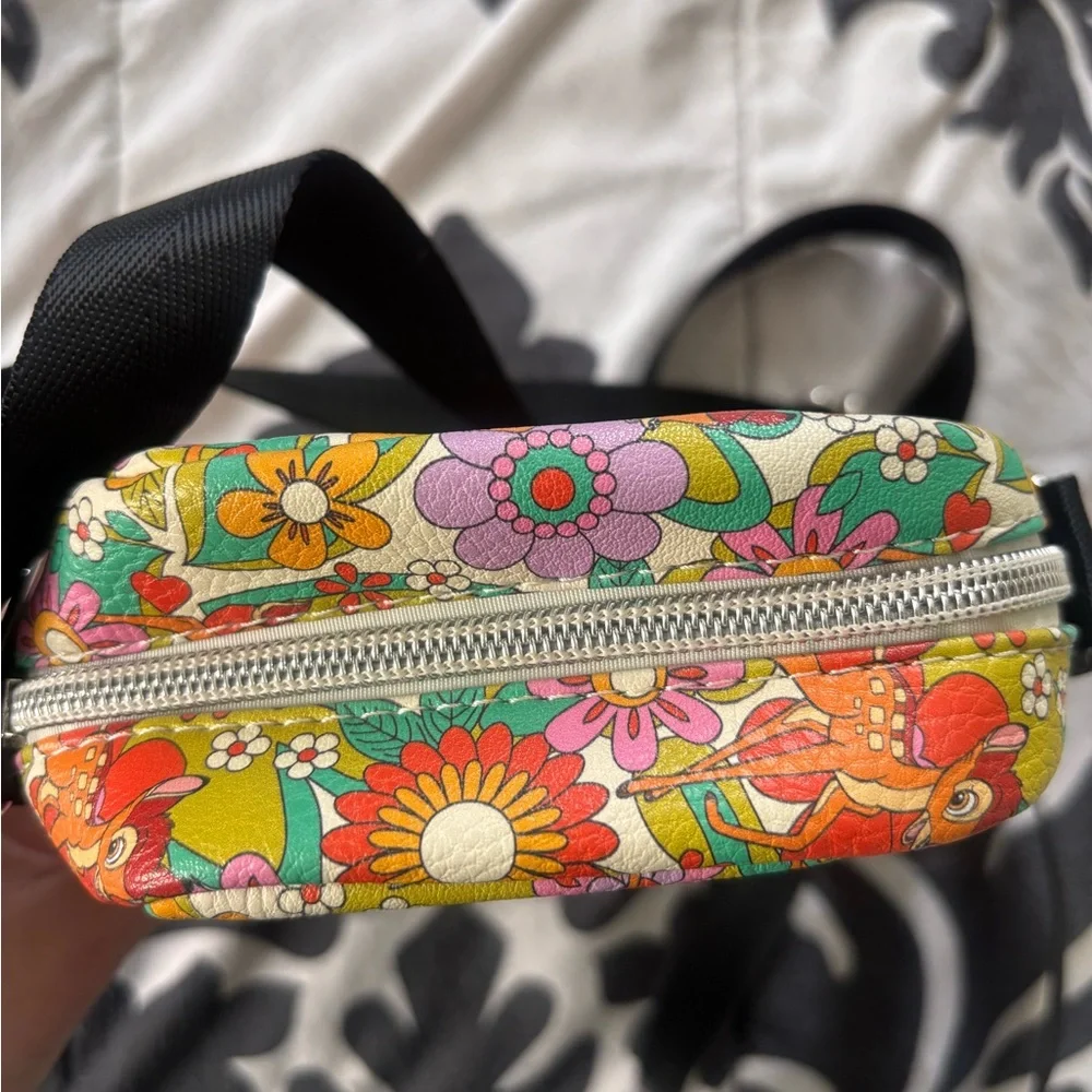 **SOLD** Disney Bambi Bright Floral Retro Crossbody Bag NWOT | Y2K Cottagecore - Picture 3 of 5
